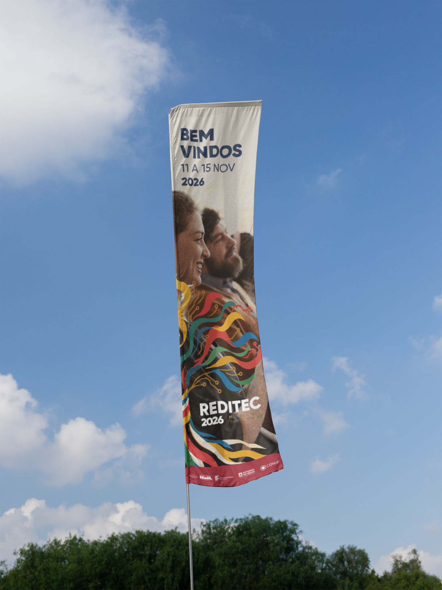 Wind banner em céu aberto